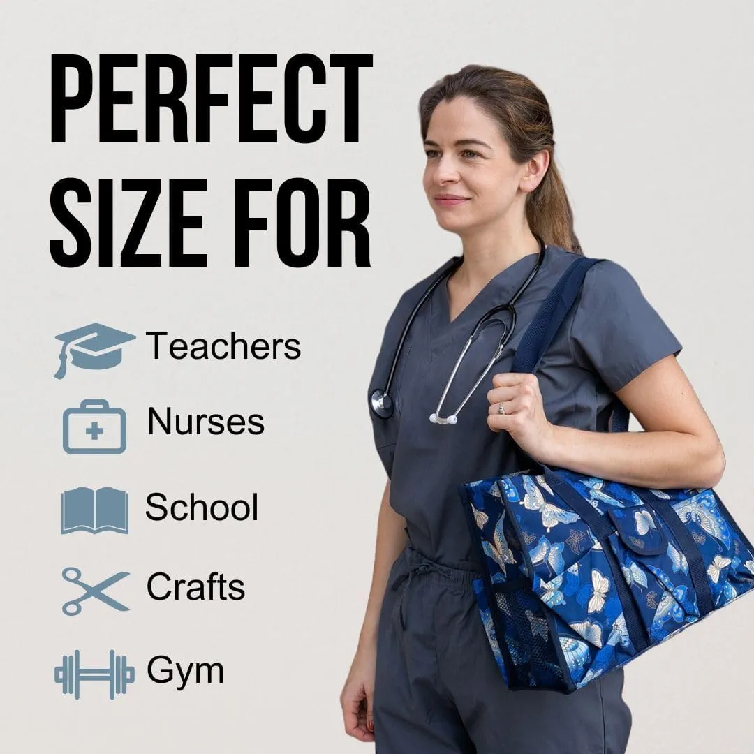 Utility Tote Bag with Zipper Top - Large Multipurpose Tote Organizer Bag