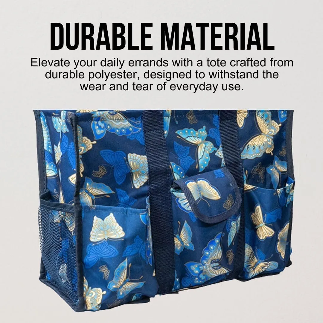 Utility Tote Bag with Zipper Top - Large Multipurpose Tote Organizer Bag