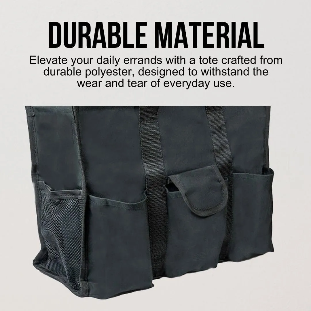 Utility Tote Bag with Zipper Top - Large Multipurpose Tote Organizer Bag