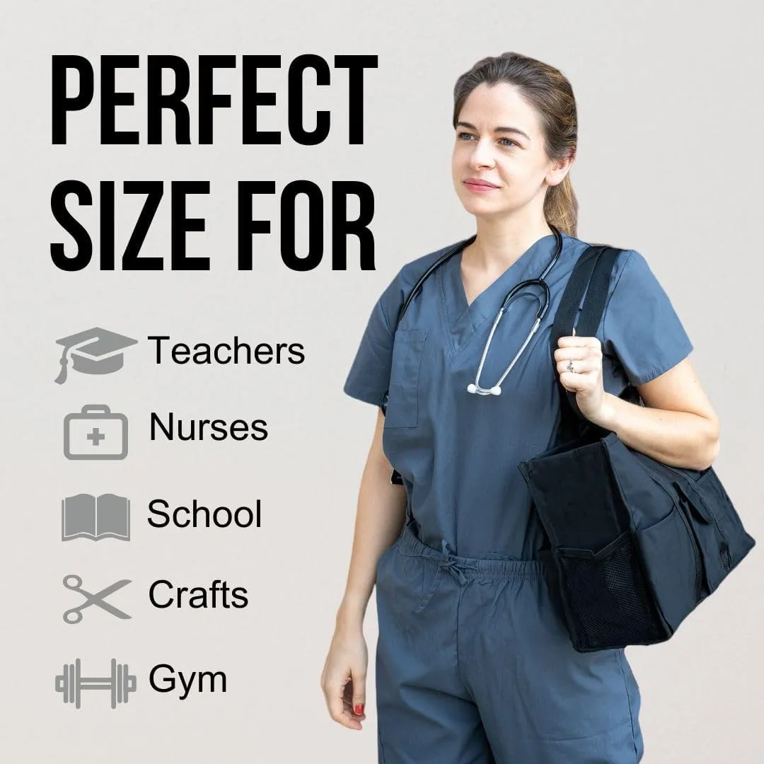 Utility Tote Bag with Zipper Top - Large Multipurpose Tote Organizer Bag