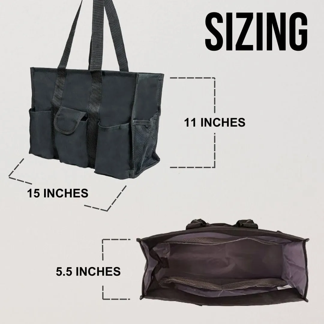 Utility Tote Bag with Zipper Top - Large Multipurpose Tote Organizer Bag