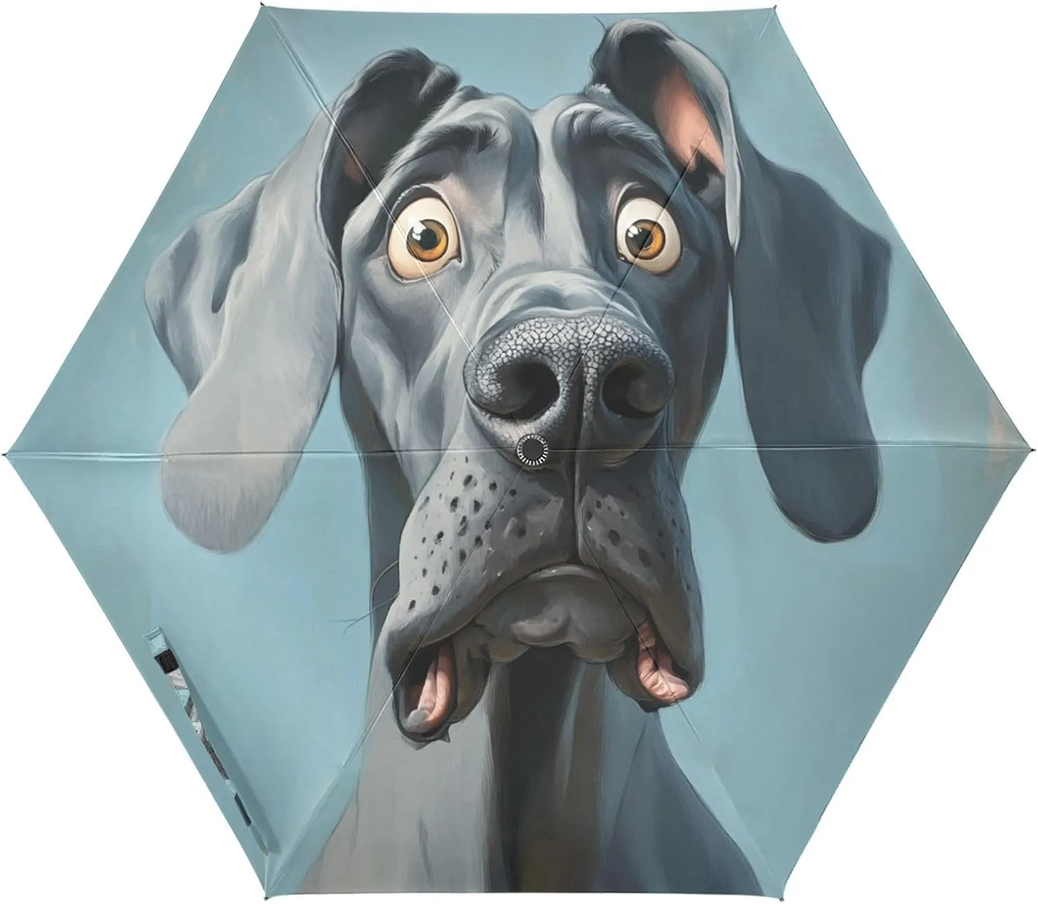 UV50  umbrella compact for travel and golf portable and lightweight umbrellas for rain adult auto open sombrillas de lluvia Cartoon Funny Great Dane Dogs Fear
