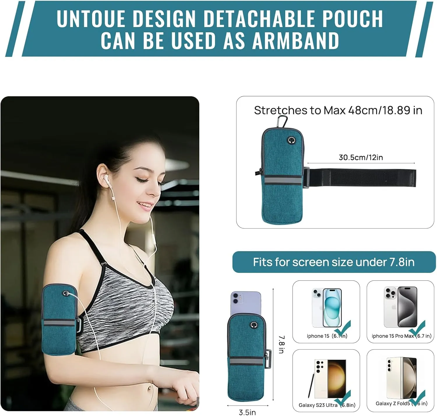 VADOO Sling Backpack with RFID Blocking and Phone Holder on Strap for Men Women Crossbody Chest Bag for Travel Hiking