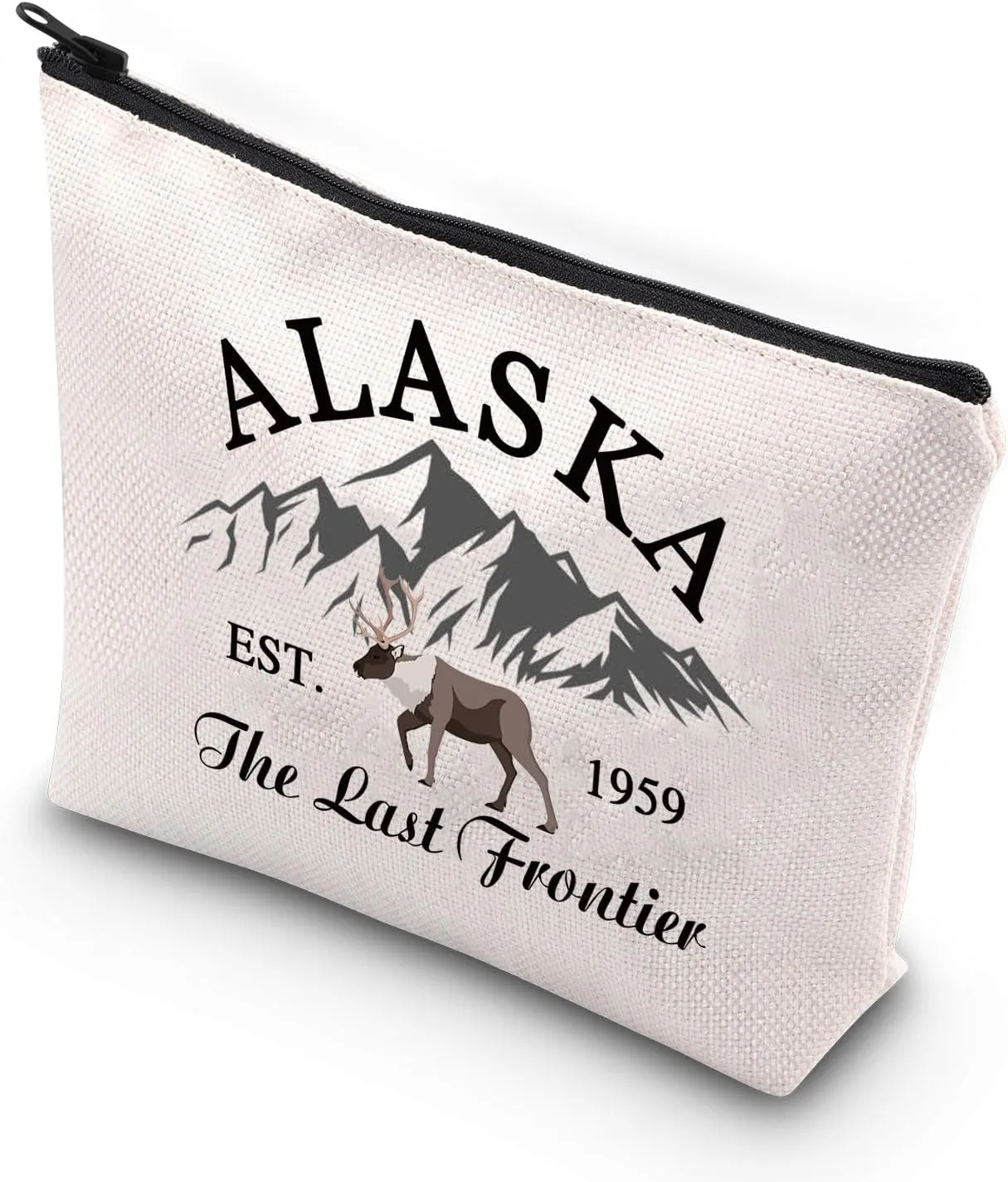 VAMSII Alaska Travel Makeup Bag Alaska Est 1959 the Last Frontier Alaska Family Trip Toiletry Bag（The Last Frontier）