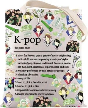 VAMSII Seven K-pop Merch K-POP Music Lover Tote Bag K-pop Merchandise Korean K-POP Fans Gifts Music Lover Gift