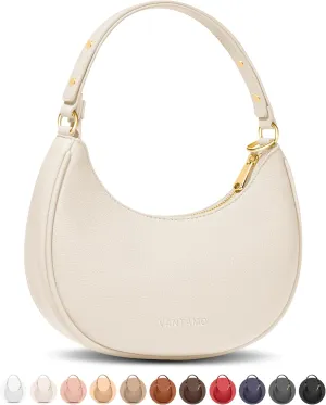 Vantamo Crescent Bags For Women with RFID Protection, Half Moon Clutch Purses for Women with Anti-Theft Clip for Extra Safety