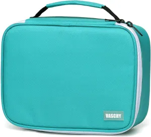 VASCHY Large Pencil Case, Art Color Pencils Pouch with Detachable Layers Multiple Zip Pockets for School Office Stationary Organization Turq