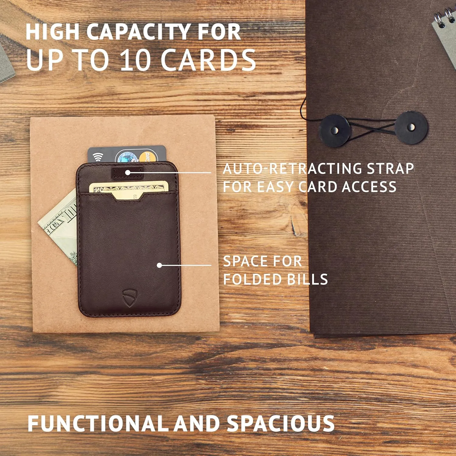 Vaultskin CHELSEA Mens RFID Blocking Slim Leather Card Wallet - Minimalist Front Pocket Cardholder