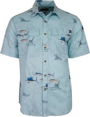 Vented Fishing Shirt with UV Protection - Marine Charts