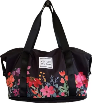 VENTURE Design Collection Zippered Travel Tote Bag: Water Resistant with Expandable Bottom