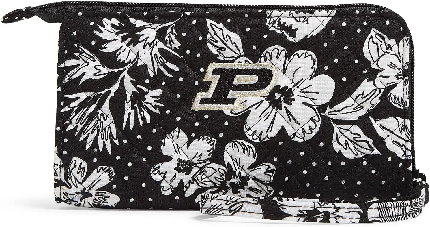 Vera Bradley Women's Cotton Collegiate Front Zip Wristlet with RFID Protection (Multiple Teams Available)