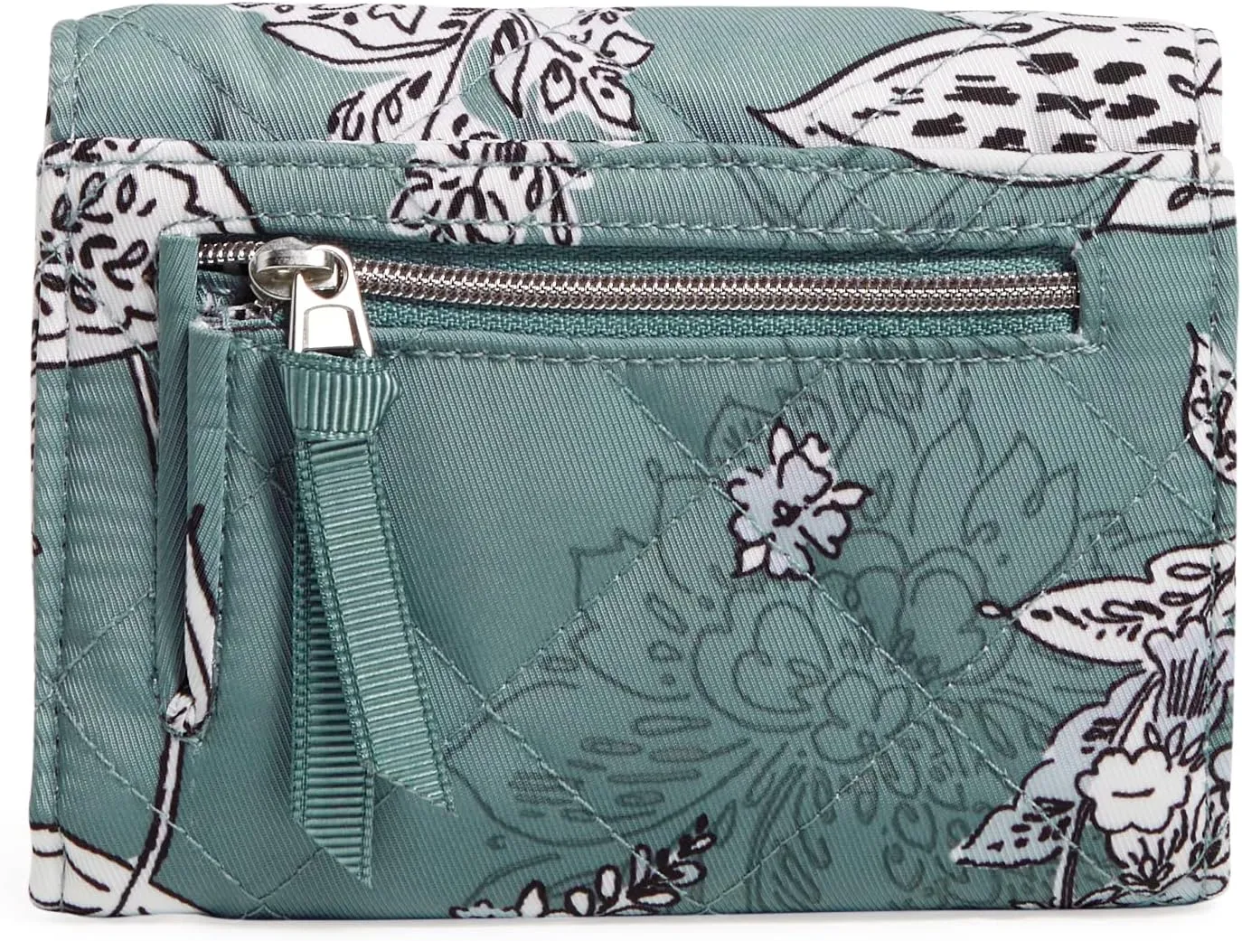 Vera Bradley Women's Performance Twill Riley Compact Wallet With RFID Protection, Tiger Lily Blue Oar, One Size