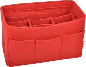 Vercord Felt Purse Organizer Handbag Insert Liner Shaper Bag in Bags for Speedy Neverfull Tote Red Medium