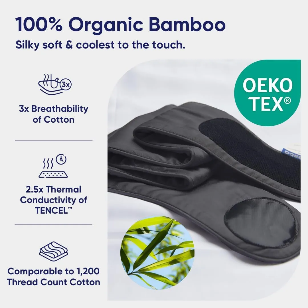 Vesta 100% Bamboo Viscose Sleep Mask, Silky Soft, Adjustable, Full-Size for Total Blackout, Perfect for Sleep, Travel & Nap, Includes Travel Bag and Gift Box (Stardust Grey)