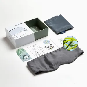 Vesta 100% Bamboo Viscose Sleep Mask, Silky Soft, Adjustable, Full-Size for Total Blackout, Perfect for Sleep, Travel & Nap, Includes Travel Bag and Gift Box (Stardust Grey)