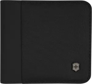 Victorinox Travel Essentials, Bi-Fold Wallet, RFID Wallet with Bill Compartment, Card Slots, ID Window and Coin Pocket - Black