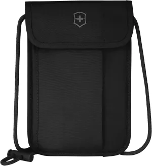 Victorinox Travel Essentials, Security Neck Pouch, Slim Bag with RFID - Black
