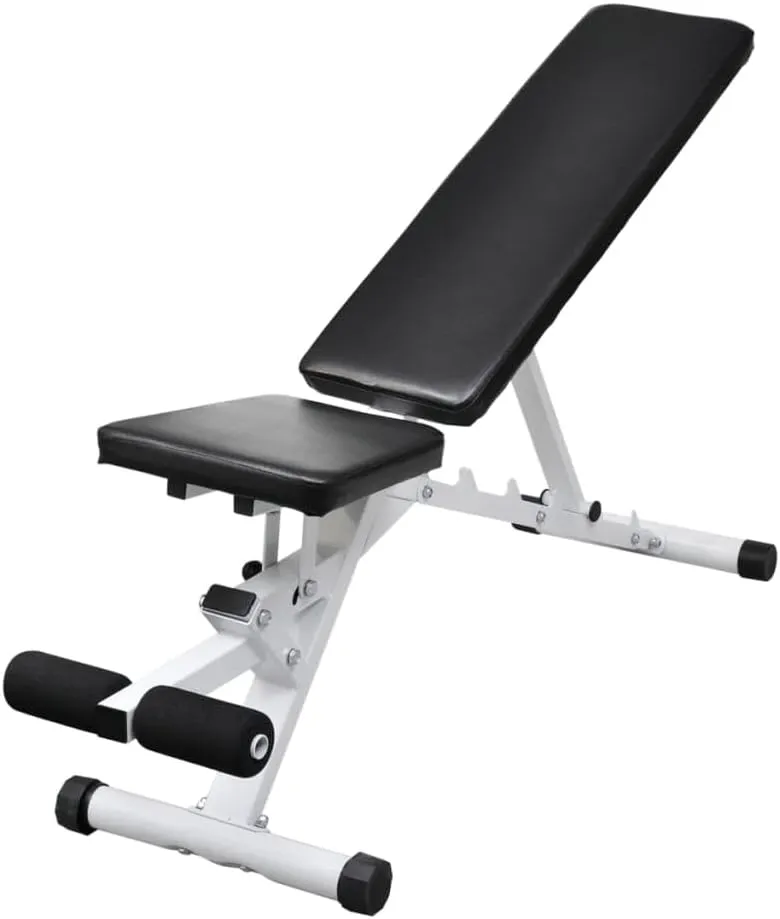 vidaXL Adjustable Fitness Workout Utility Bench - Heavy-Duty Steel Construction, 5 Levels of Backrest, Perfect for Improvement of Physical Fitness, Home Gym, Commercial Use, Easy Assembly