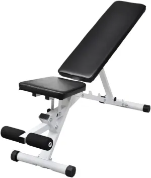 vidaXL Adjustable Fitness Workout Utility Bench - Heavy-Duty Steel Construction, 5 Levels of Backrest, Perfect for Improvement of Physical Fitness, Home Gym, Commercial Use, Easy Assembly