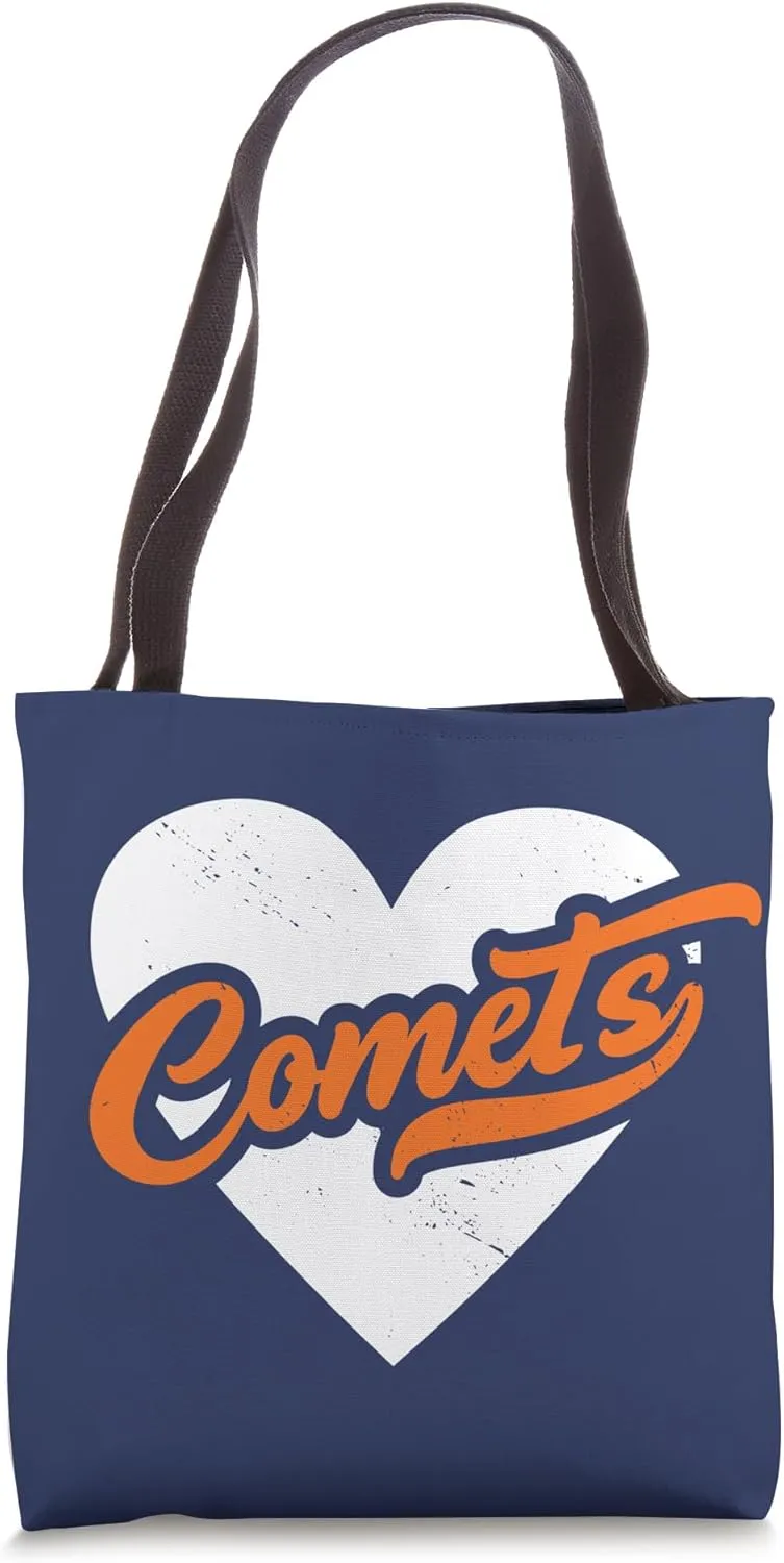 Vintage Comets High School Go Comets Pride Heart Tote Bag