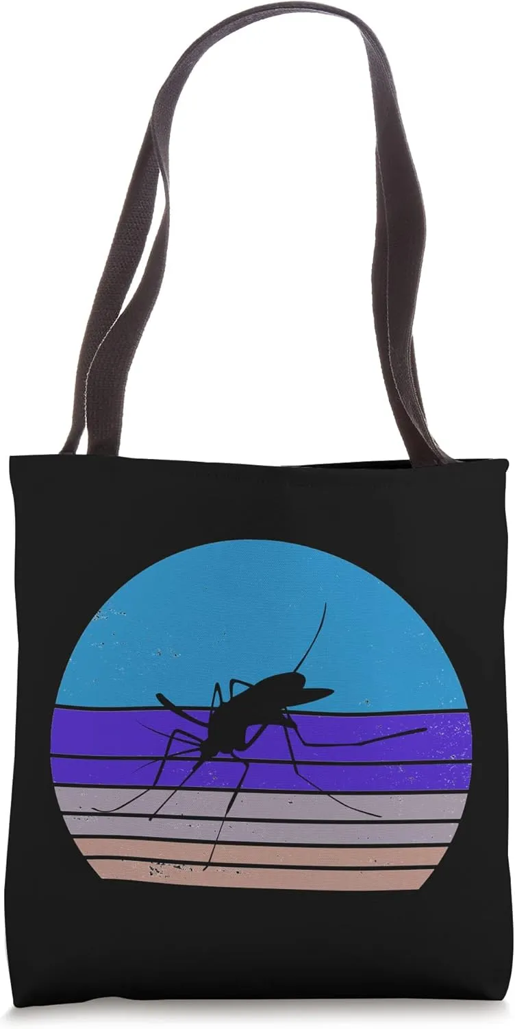 Vintage Mosquito Retro Mosquito Silhouette Animal Lover 80s Tote Bag