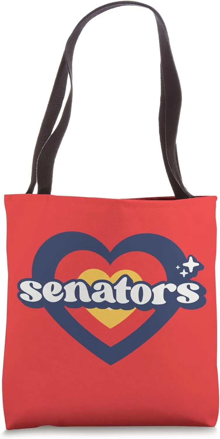 Vintage Senators High School Go Senatos Pride Heart Tote Bag