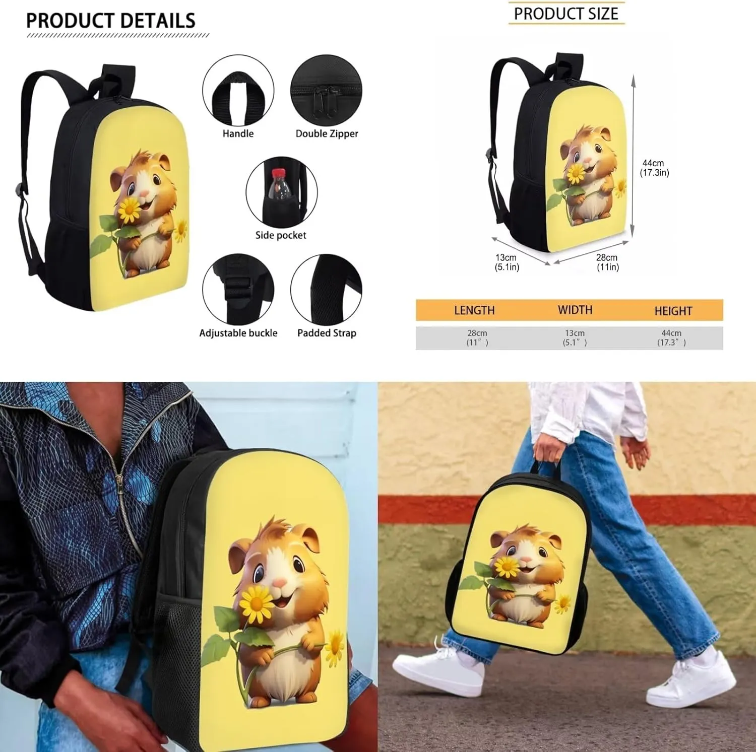 Voles Backpacks for Boys with Lunch Box Multi-Functional Shoulder Bag for School Teens Leakproof Freezable Lunch Bag with Strap for Picnic Shopping Hiking