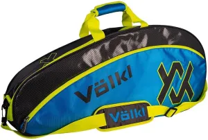 Volkl Tennis Pro Bag | Holds 2 Racquets | Zippered Valuables Pockets | 32" L x 14” H x 8.5” W (Charcoal/Neon Blue/Neon Yellow)
