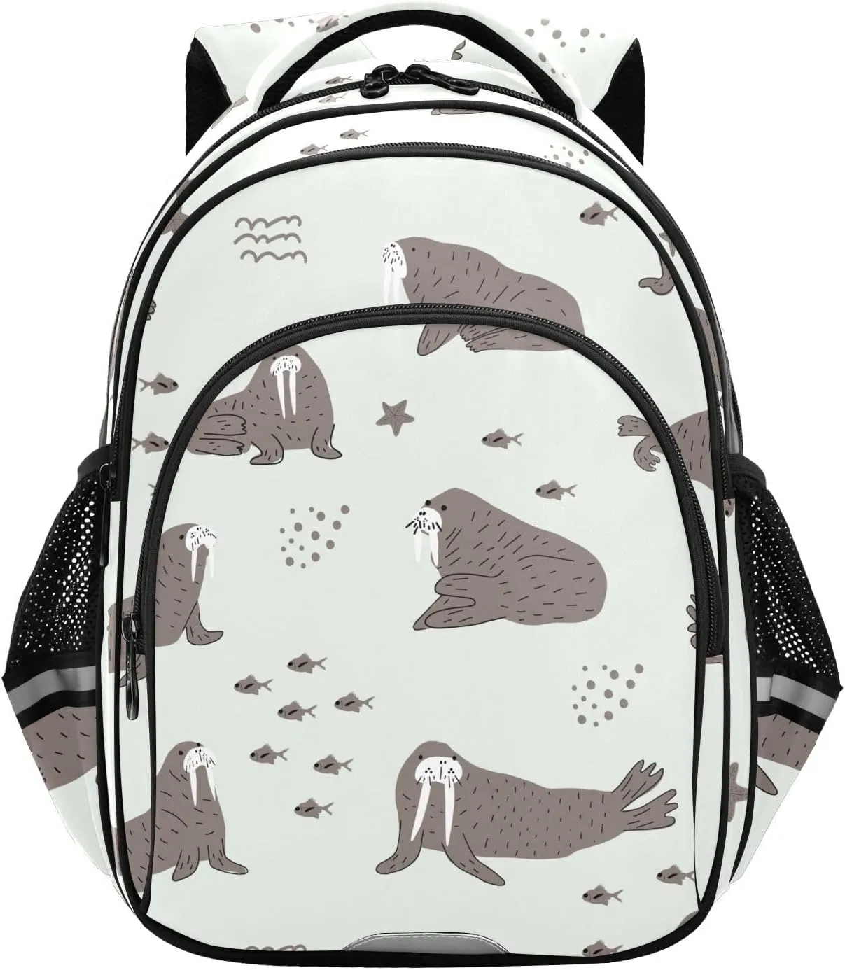 Walrus Cute Animals Backpack for Kids Elementary School Bag Boys Girls Bookbag Travel Backpack Daypack
