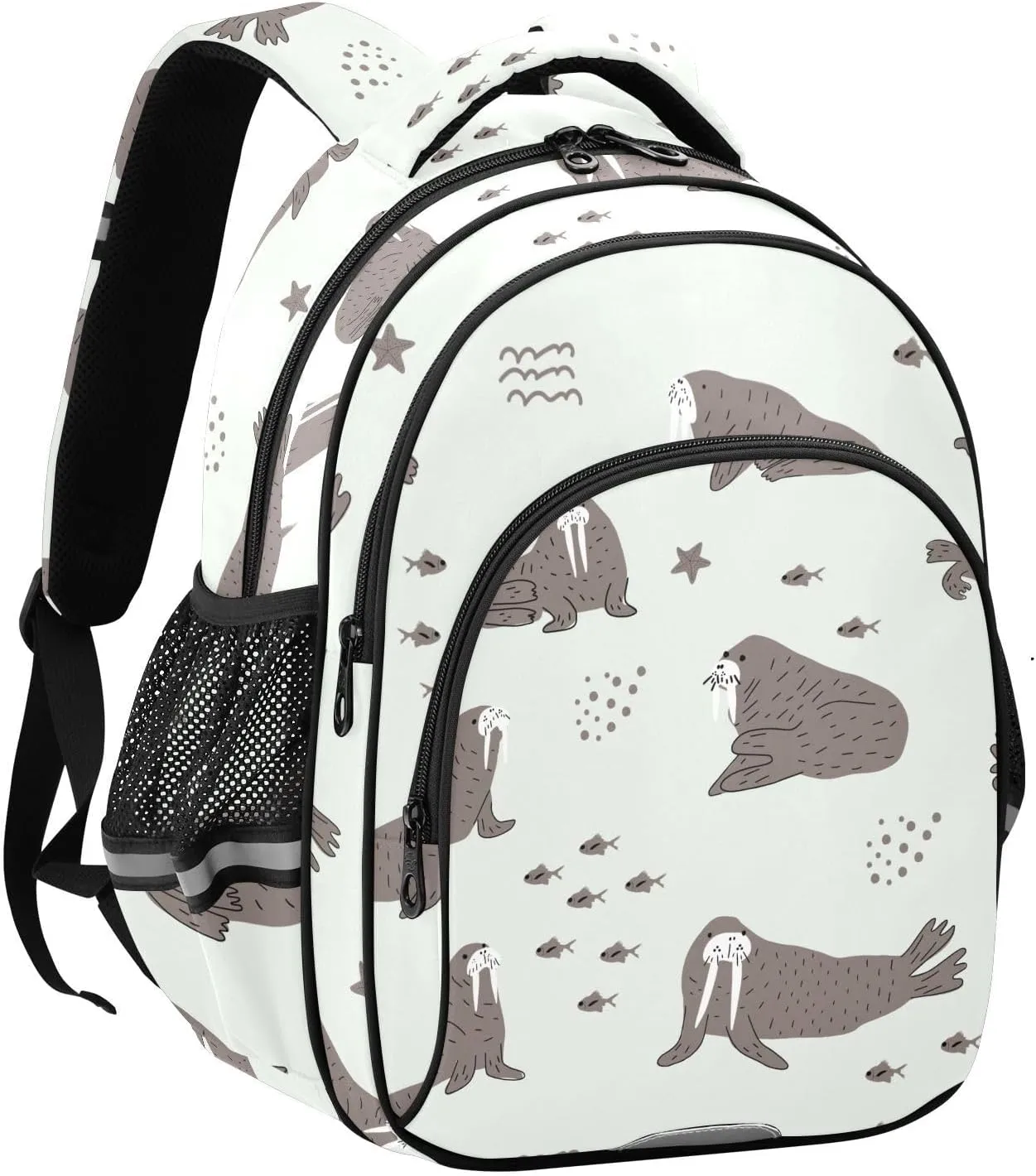 Walrus Cute Animals Backpack for Kids Elementary School Bag Boys Girls Bookbag Travel Backpack Daypack