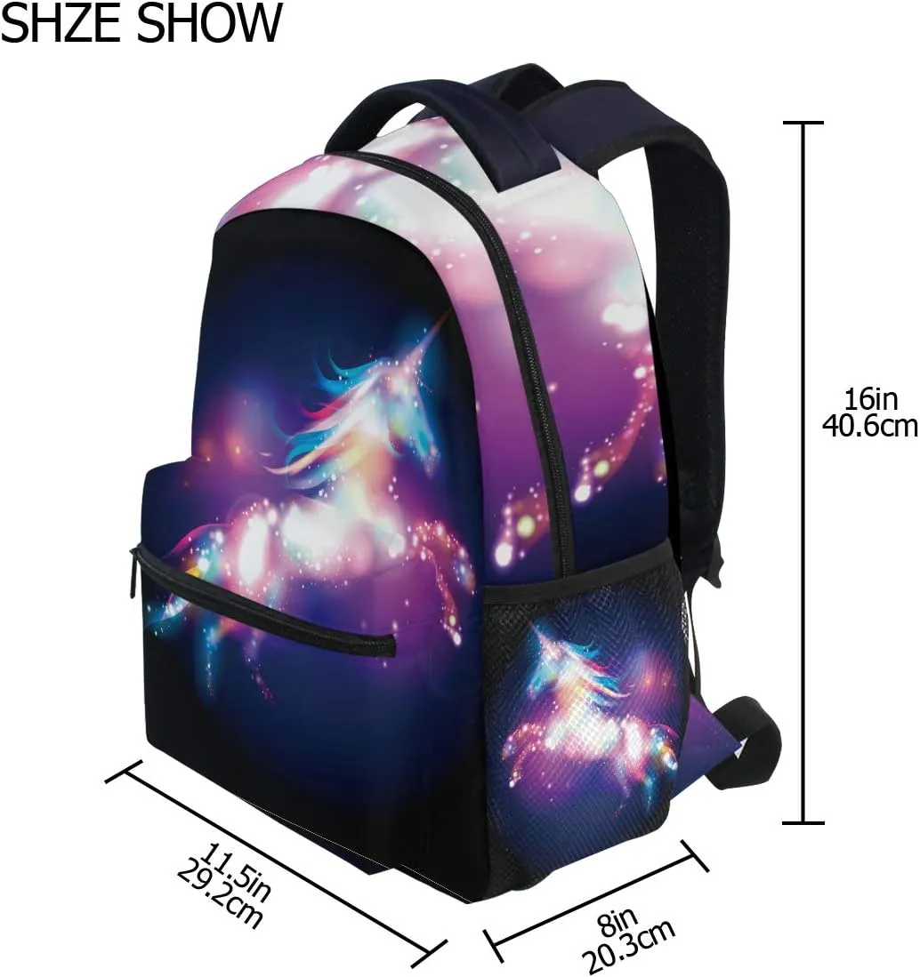 Wamika Galaxy Dab Unicorn Rainbow Stars Nebula Kids Backpack School Bookbag Bag