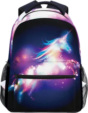Wamika Galaxy Dab Unicorn Rainbow Stars Nebula Kids Backpack School Bookbag Bag