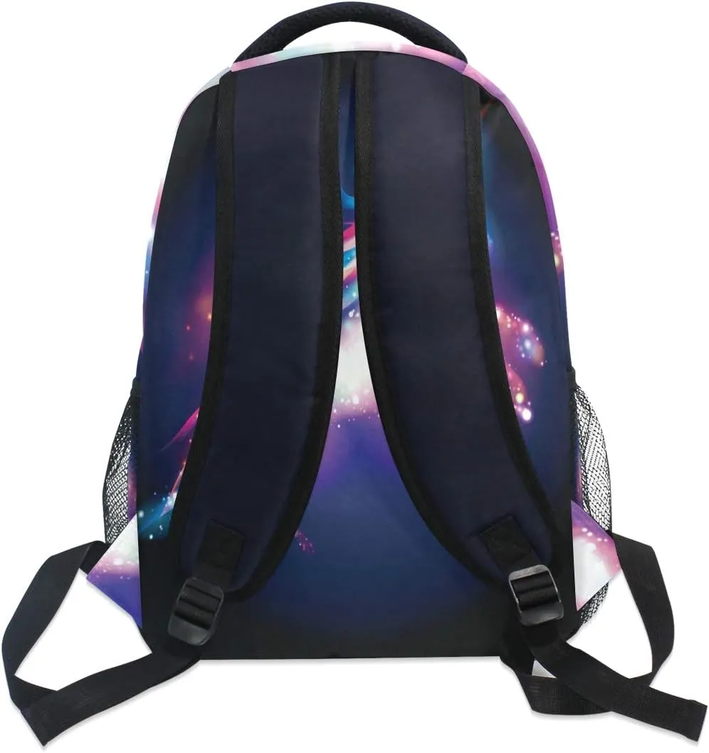 Wamika Galaxy Dab Unicorn Rainbow Stars Nebula Kids Backpack School Bookbag Bag