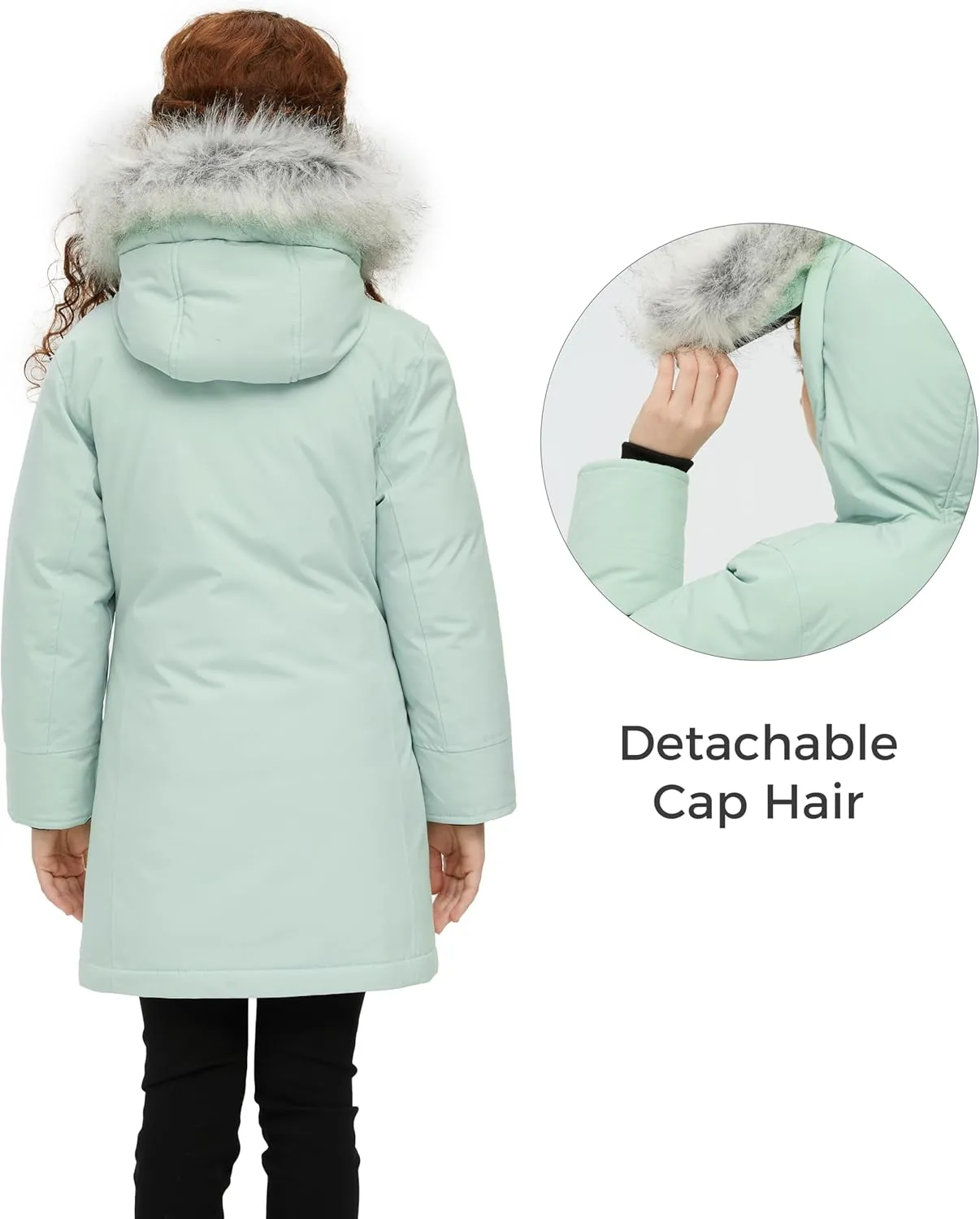 Wantdo Girl's Winter Coat Warm Windproof Insulated Hiking Warm Long Sleeve Puffer Outdoor Running Fall Jacket with Hood
