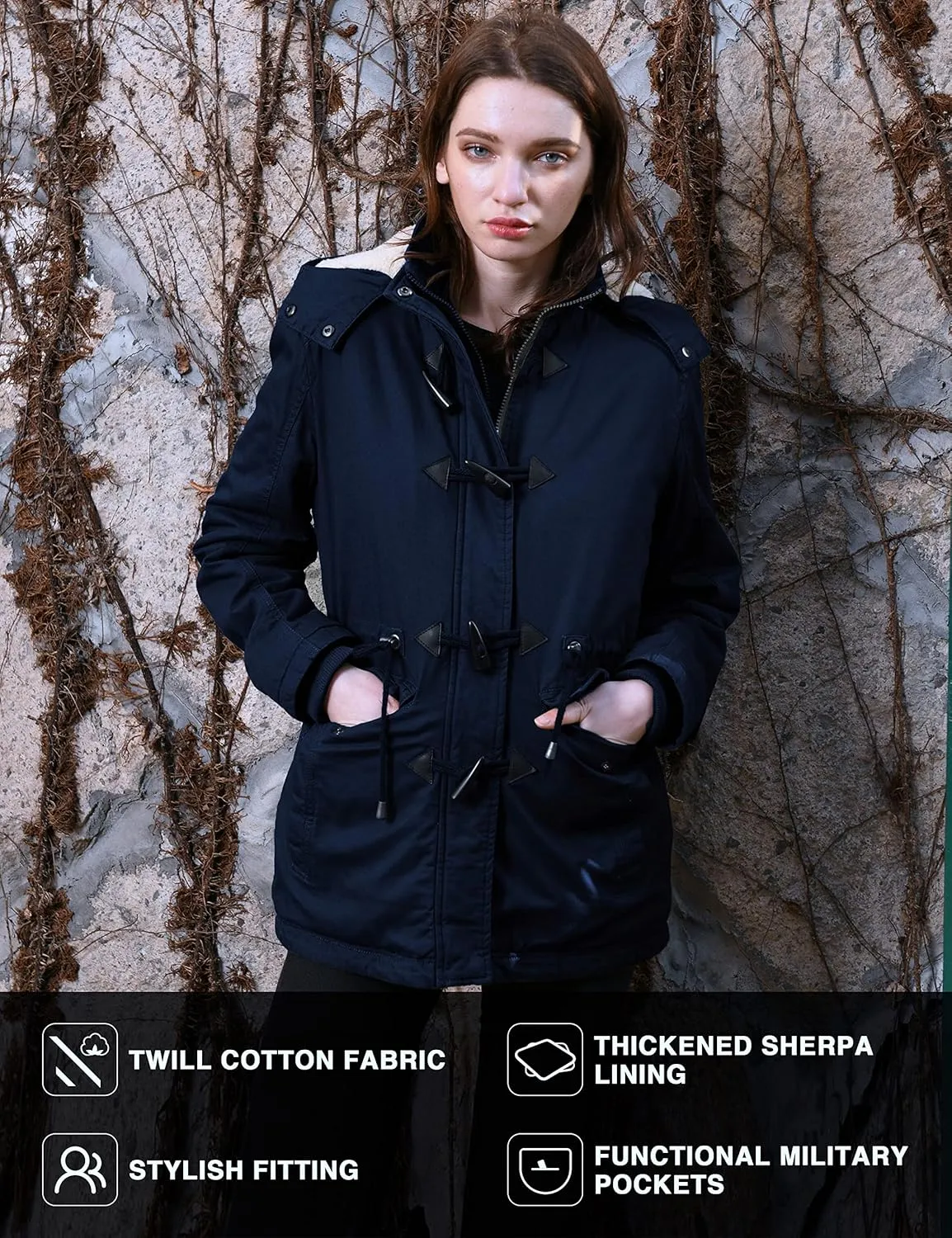 wantdo Women's Winter Thicken Jacket Cotton Coat with Removable Hood