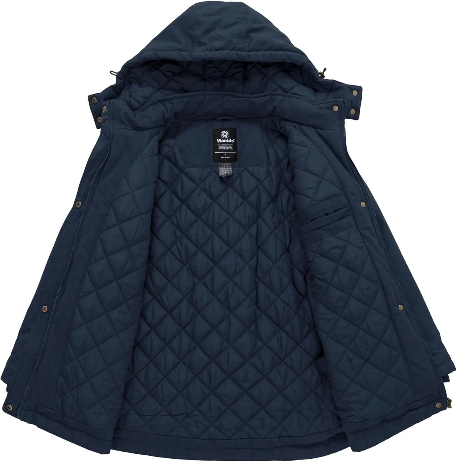wantdo Women's Winter Thicken Jacket Cotton Coat with Removable Hood