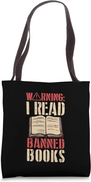 Warning I Read Banned Books School Reference Librarian Tote Bag