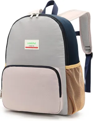 Waterproof Backpack for School Kids Backpack Bookbag Girls Boys Lightweight Travel Bag (Grey)