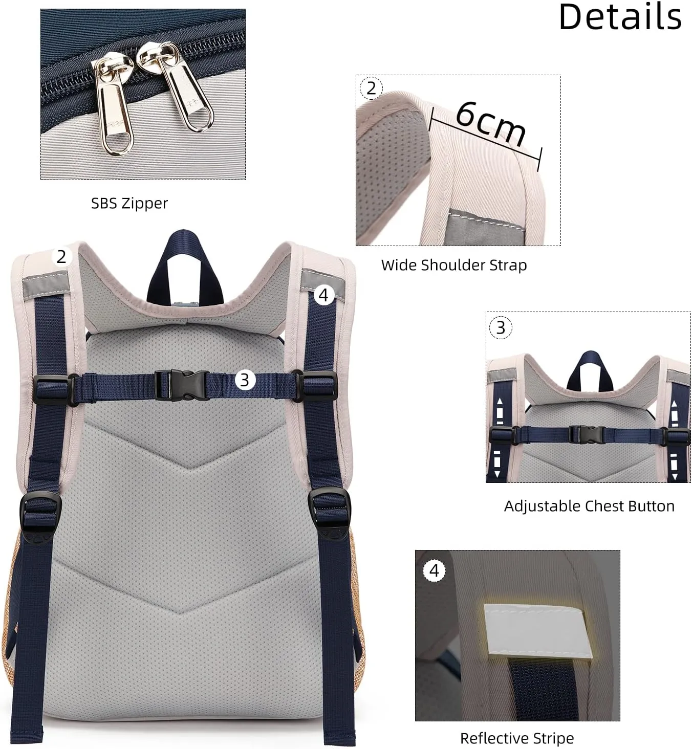 Waterproof Backpack for School Kids Backpack Bookbag Girls Boys Lightweight Travel Bag (Grey)