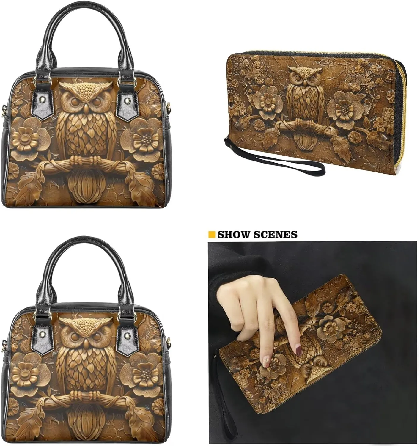 Waterproof Wallet and Purse Set Womens Satchel Purses and Handbags Top Handle Bag for Shopping