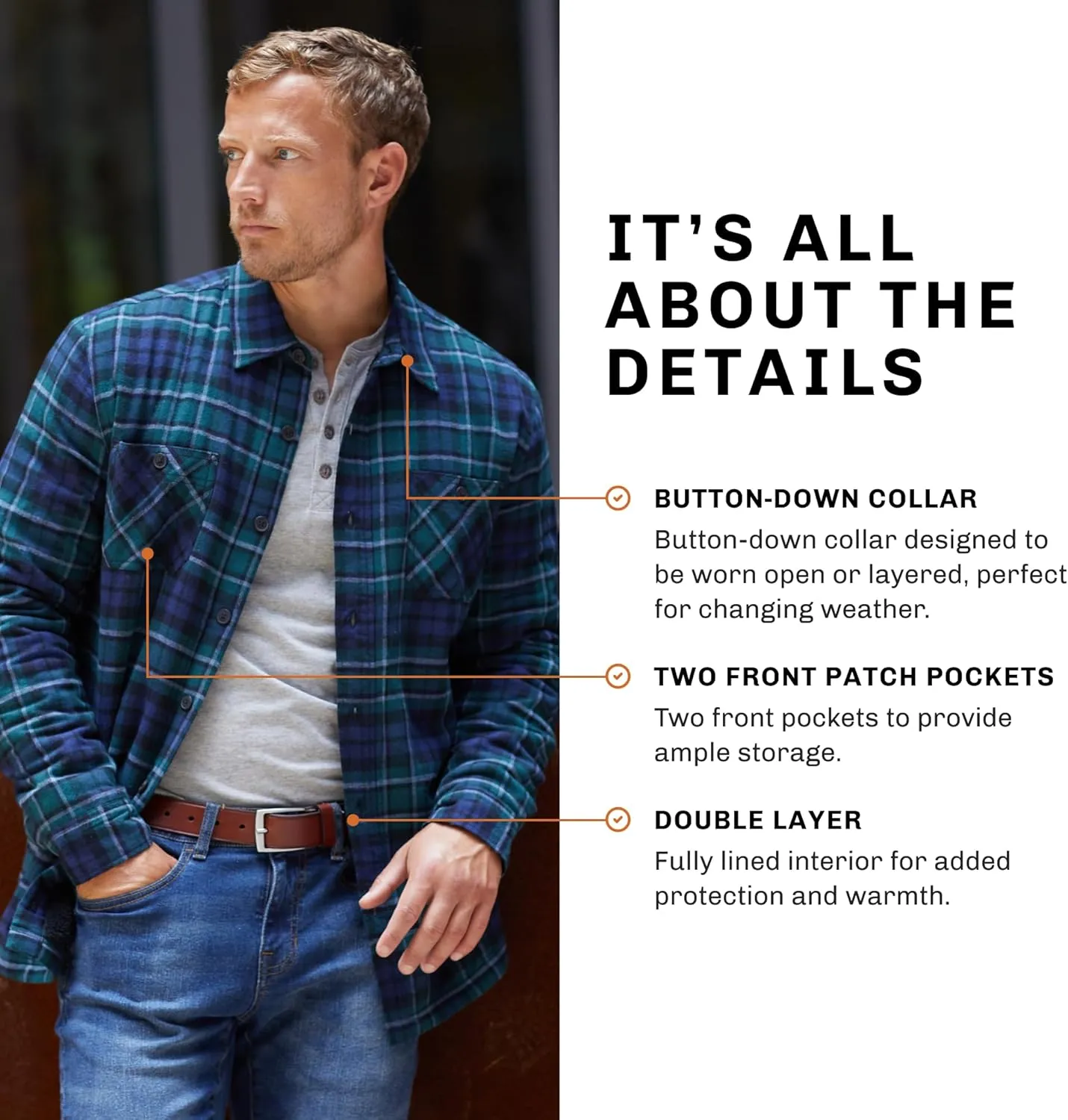 Weatherproof Vintage Mens Hooded and Non-Hooded Sherpa Lined Soft Brushed Plaid Flannel Button-Down Shirt Jacket