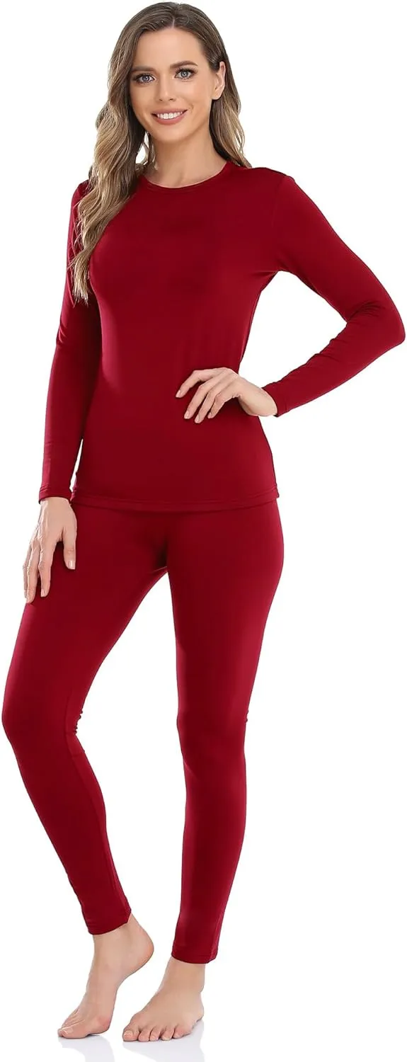 WEERTI Thermal Underwear for Women Long Johns with Fleece Lined, Base Layer Women Cold Weather Top Bottom