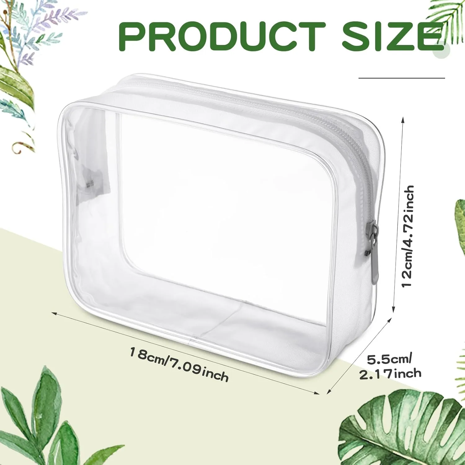 Weewooday 12 Pieces Clear Makeup Bags Cosmetic Storage Bags PVC Zipper Pouches Travel Waterproof Makeup Plastic Case for Women Organizing Toiletries Traveling Bathroom(Medium,Grey)