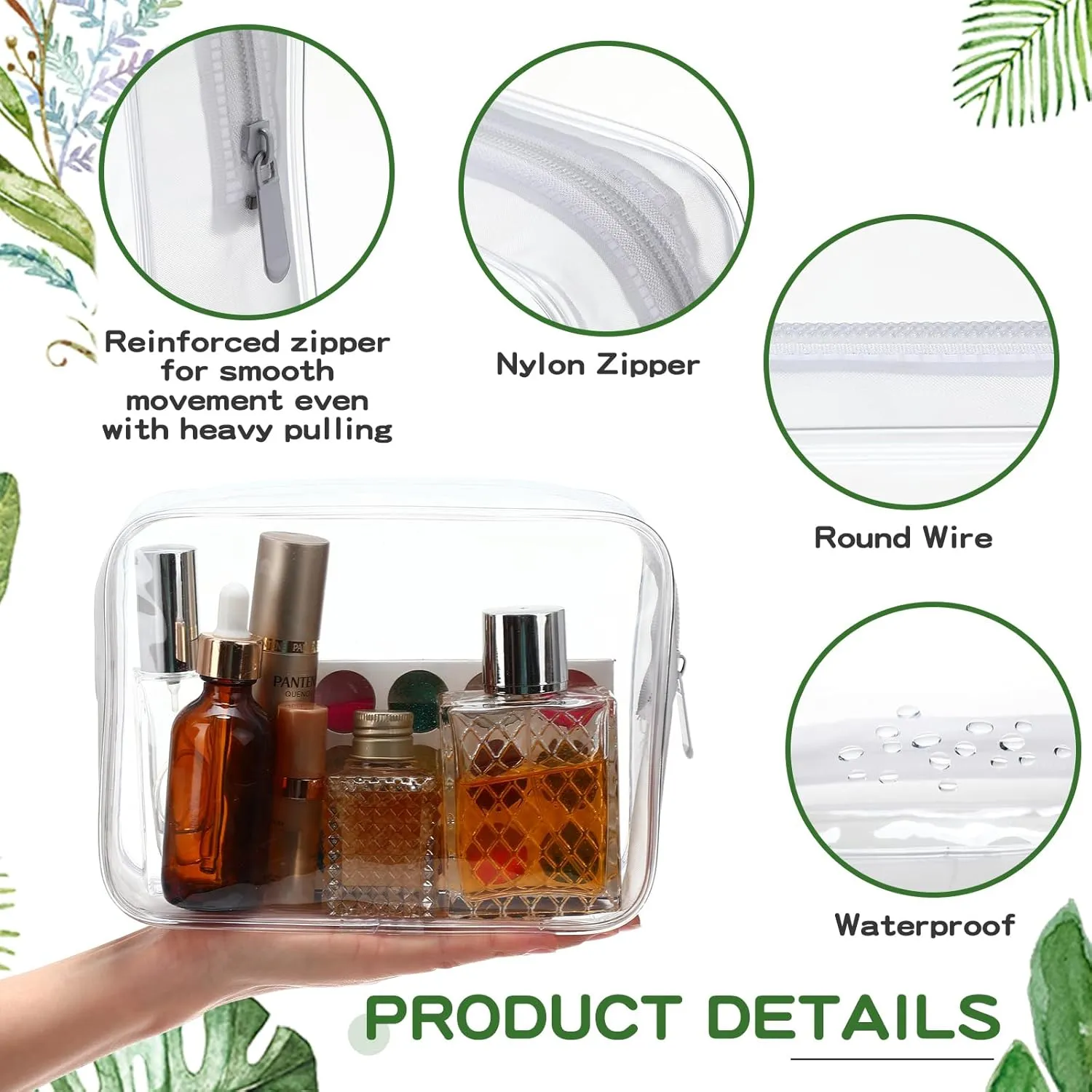 Weewooday 12 Pieces Clear Makeup Bags Cosmetic Storage Bags PVC Zipper Pouches Travel Waterproof Makeup Plastic Case for Women Organizing Toiletries Traveling Bathroom(Medium,Grey)