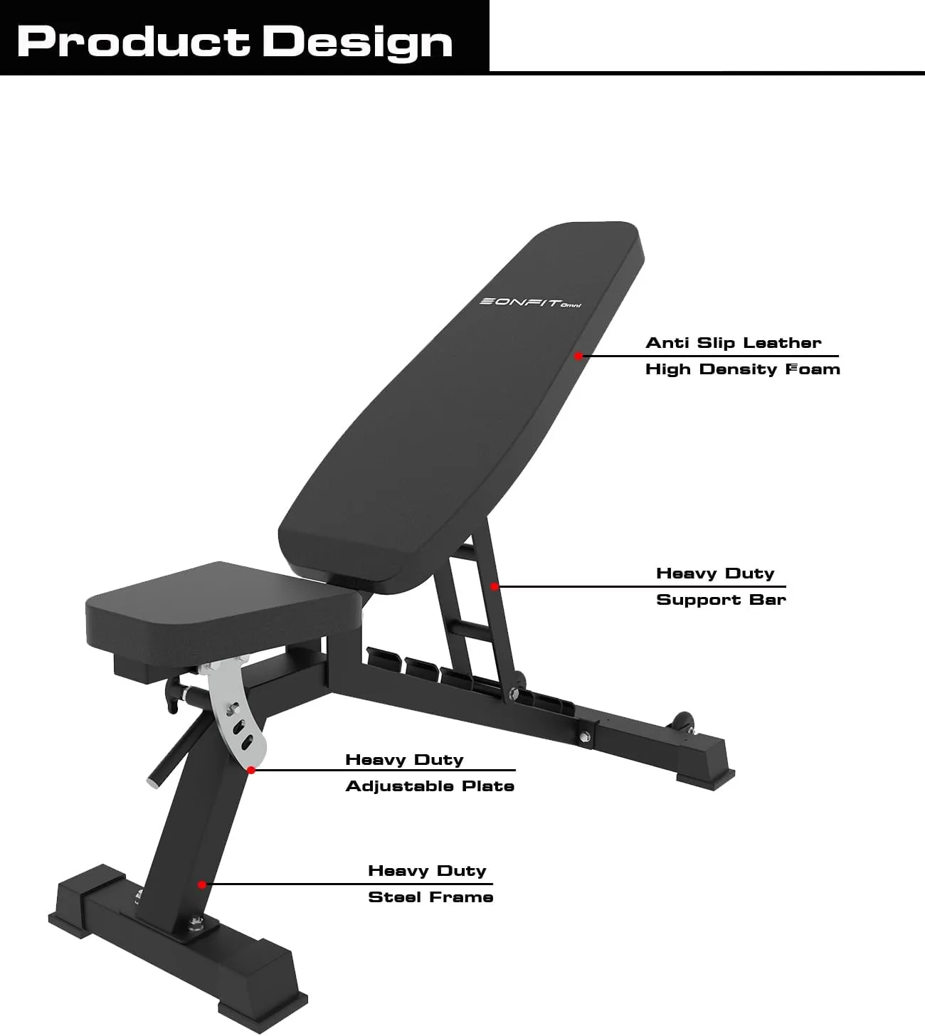 Weight Bench Adjustable for Home Gym, Heavy Duty Decline Incline Bench Workout Bench 800lbs for Full Body Strength Training Multi-Purpose