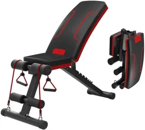 Weight Bench Adjustable Multi-Purpose Sit Up Bench Strength Training Gym Bench Easy to Carry Flat/Incline/Decline for Home Gym Black