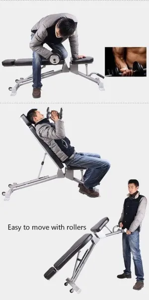 Weights Bench Adjustable Weight Benches 90°Flat,Foldable Unisex Adult Heavy Duty Utility, Sit Up Ab Flat/Incline/Decline, Gym Equipment