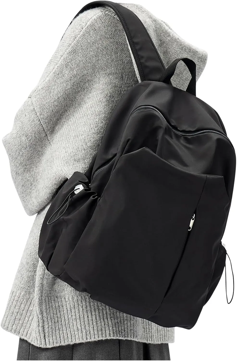 weradar Black Backpacks For School Waterproof Simple School Bag Casual College Backpack For Women Men Middle School Backpack Aesthetic Bookbag For Girls Boys