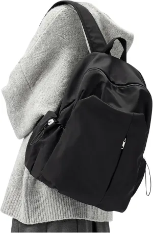 weradar Black Backpacks For School Waterproof Simple School Bag Casual College Backpack For Women Men Middle School Backpack Aesthetic Bookbag For Girls Boys