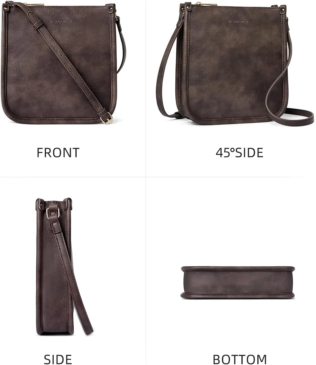 WESTBRONCO Crossbody Bag for Women Vegan Leather Wallet Purses Satchel Shoulder Bags Small Size